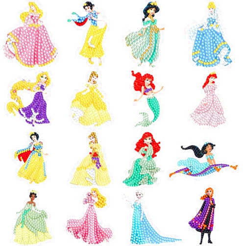 daxxin Diamond Art Stickers Kits for Kids Arts and Crafts for Kids 16 Pcs Diamond Art Stickers Art and Crafts for Kids Beginners 5D DIY Gifts Diamond Mosaic, Small