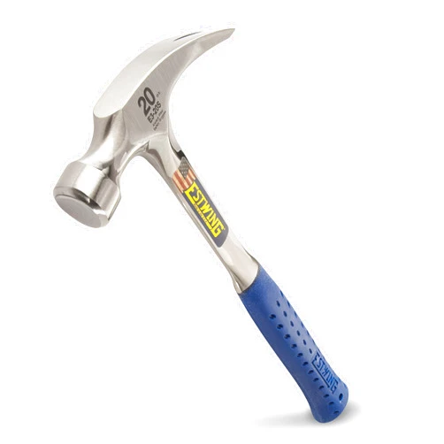 ESTWING Hammer - 20 oz Straight Rip Claw with Smooth Face & Shock Reduction Grip - E3-20S