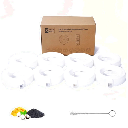Mestrol 8 Packs Replacement Filter for 3.6L/4.6L/6L/8L Automatic Pet Waterer Dispenser, Pet Water Fountain Filter