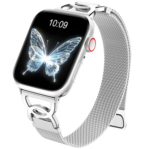 Adorve Slim Milanese loop Compatible with Apple Watch Band 40mm 41mm 38mm 42mm 44mm 45mm 46mm 49mm Women, Thin Stainless Steel Mesh Loop Magnetic Wristbands for iWatch SE Series 10 9 8 7 6 5 4 3 2 1