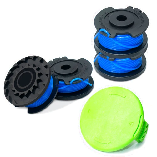 RISELION 29092 String Trimmer Line 29252 Compatible with Greenworks 24V 40V 80V Weed Eater, 065 Inch Single Replacement Spool (4 Spools, 1 Cap)