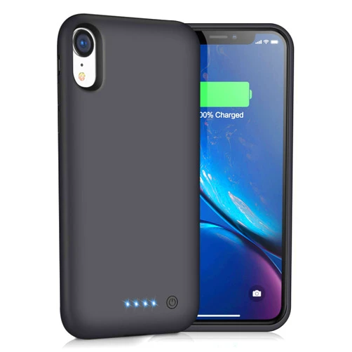 Trswyop Battery Case for iPhone XR, 6800mAh Portable Charging Case for iPhone XR Rechargeable Backup External Battery Pack Extended Battery Protective Charger Case(6.1inch)-Black