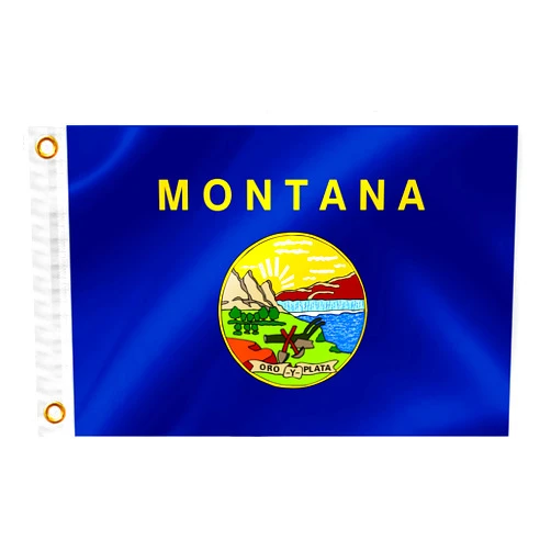 PLAIEI Montana State Boat Nautical Flag 12x18 Inch Double Sided 3 Ply MT Marine Flag Nylon Small Yacht Sail Pontoon Boat ATV Bike Truck Motorcycle Banner Brass Grommets Patriotic Outside (MT)