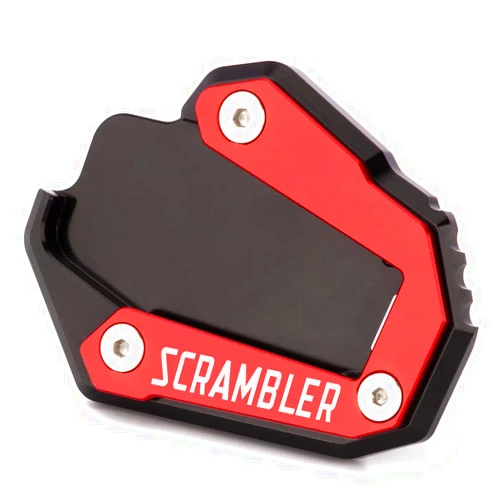 Modeer For Ducati Scrambler 1100 Sport 1100 Sport Pro 2017-2022 Motorcycle CNC Kickstand Foot Side Stand Enlarge Plate Pad Scrambler1100 Sport1100 SportPro Accessories (red-black)