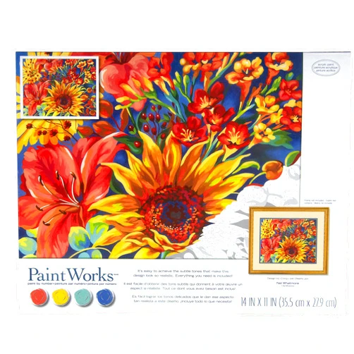 Dimensions Sunflower on Blue Paint by Number Kit for Adults and Kids, 14