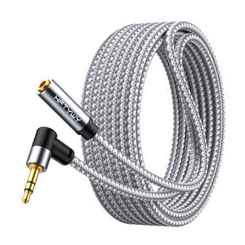 Hftywy Headphone Extension Cable 30ft 3.5mm Male to Female Stereo Audio Extension Cable - Double Shielded Braided Long 1/8 TRS aux Cord Extender for Smartphones, Tablets, Media Players