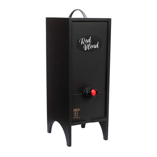 Wine nook Decorative Box Wine Dispenser Cocktail Beverage Dispenser Wine Storage Holder for Kitchen Bar Countertop, Wine Carrier and Wine Party, Black, 3 Liters, Chalk Included
