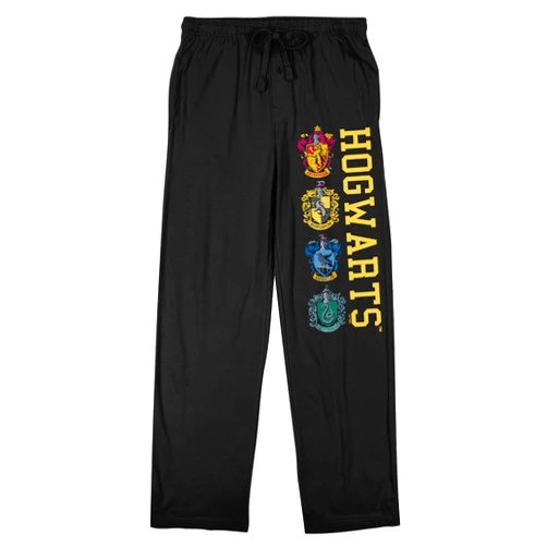Bioworld Harry Potter Hogwarts Men's Black Sleep Pajama Pants