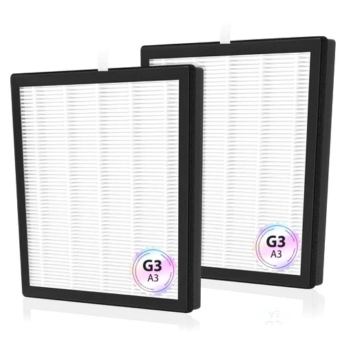 TOMORAL G3 / A3 Replacement Filter Compatible with AMEIFU G3 Air Purifier, also fits VEWIOR A3 & Tailulu HQZZ-260, 3-in-1 True HEPA Filter, Activated Carbon and Pre-Filter, 2-Pack