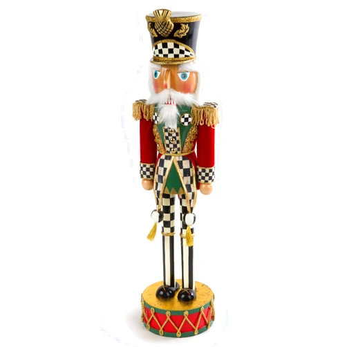 MACKENZIE-CHILDS Decorative Nutcracker Figurine, Wooden Nutcracker Christmas Home Decor, Tall Highland