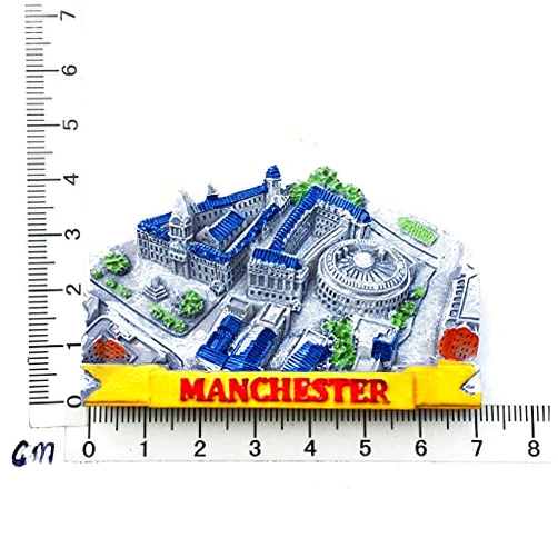 Quanzhoushiyikun (Manchester United Kingdom) Fridge Magnet,Creative Travel Commemorate Crafts 3D Ornaments Magnetism Resin Material Refrigerator Stickers