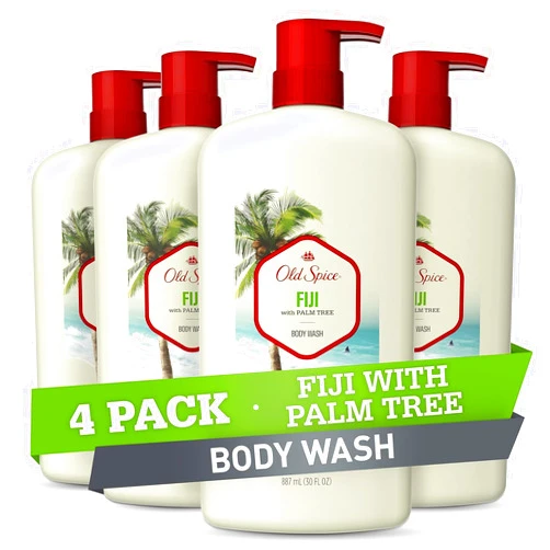 Old Spice Fresher Body Wash for Men, Fiji with Palm Tree Scent, 30 fl oz (Pack of 4)
