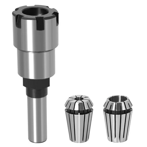 Mesee 1/2'' Shank ER20 Router Collet Extension Chuck Adapter with 1/4'' & 1/2'' ER20 Spring Collet Set Milling Cutter Bit Chuck Extender Rod Woodworking CNC Milling Bits Rod Holder