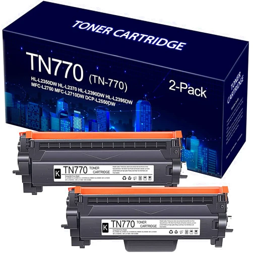 EWJUEZS Compatible 2-Pack TN770 TN-770 TN 770 Super High-Yield Toner Cartridge Black Replacement for Brother HL-L2370DW HL-L2370DWXL MFC-L2750DW MFC-L2750DWXL Printer Toner
