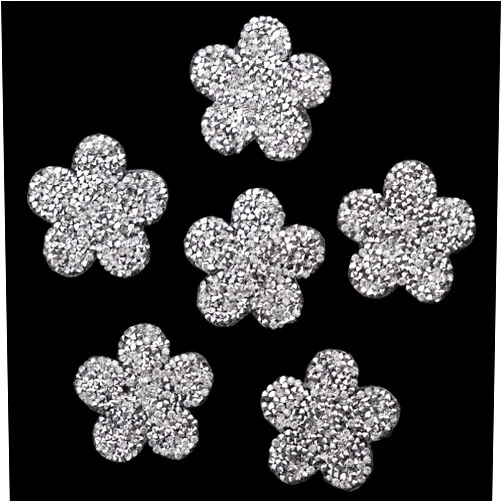 KEJUEEB 6Pcs Flower Rhinestone Stickers Crystal Decals Diamond Bling Glitter Stickers Self Adhesive for Scrapbooking Crafts Event Cup Shoes Bag Phone Mirrors Car Interior Exterior Party Decorations (Silver)