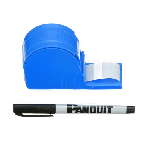 Panduit S100X125VARY Self-Laminating Dispenser with Pen, Vinyl, White