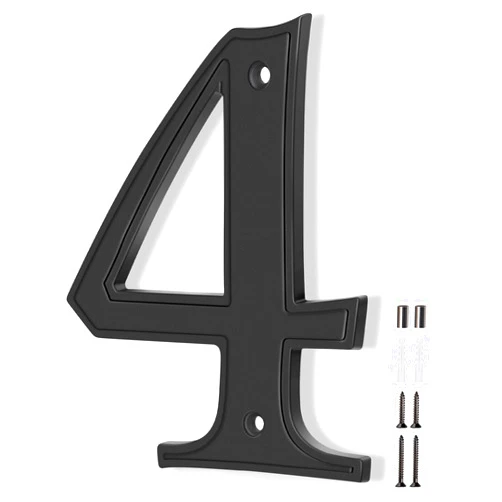 Emotionlite House Numbers 4, Emotionlite House Address Numbers, Black Large Modern House Numbers for Outside, Metal Mailbox Number, 5