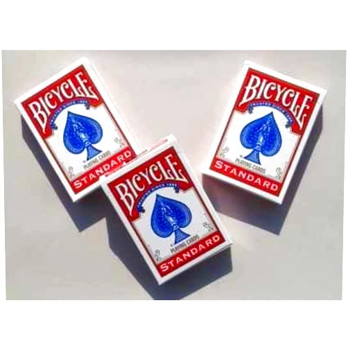 USPC Standard Bicycle Rider Back Poker Playing Cards - 3 Decks (Red)