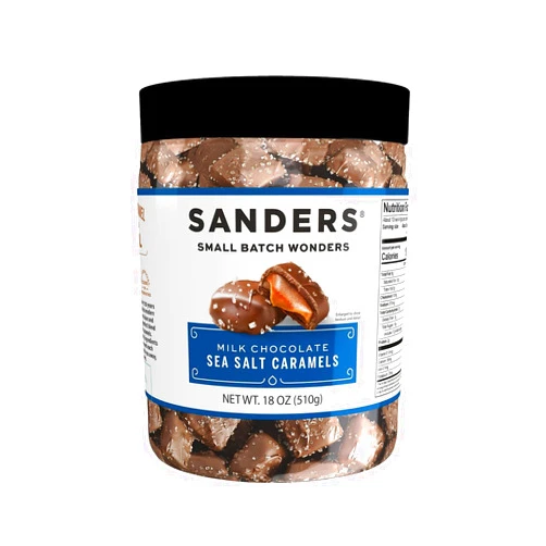 Sanders Milk Chocolate Sea Salt Caramels - 18 oz Tub