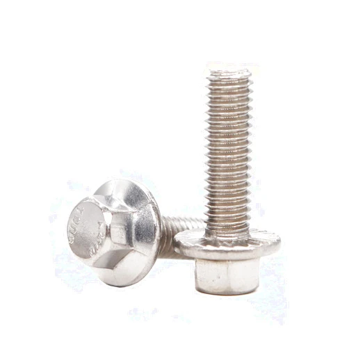 binifiMux 10pcs M6-1.0 x 20mm Serrated Flanged Hex Bolts Flange Hexagon Screws, Stainless Steel 18-8 (304), Plain Finish, DIN 6921