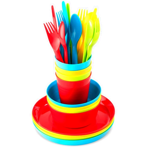 PLASKIDY Kids Dinnerware Set for 4-24 Piece Plastic Childrens Dishes Dinnerware Sets Microwave/Dishwasher Safe BPA Free - Toddler Dinner Set Includes Kids Plates and Bowls Kids Cups Flatware Set