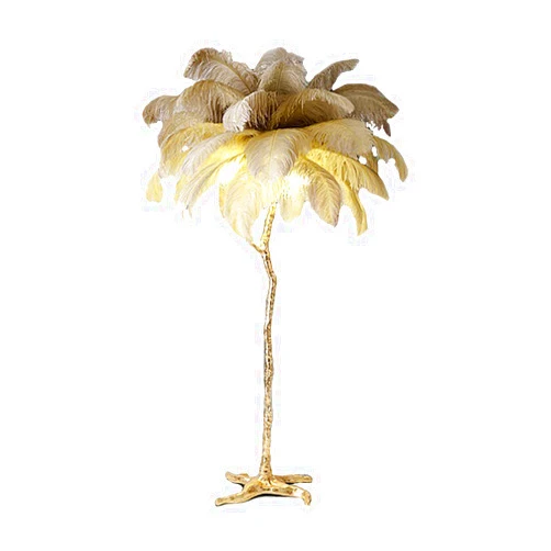 LZCFJDFM Modern Luxury Ostrich Lamp Feather Floor Lamp Ostrich Feather Lamp Table Light Romantic Princess Bedroom Lamp Office Lamp,White Includes 3 Bulbs