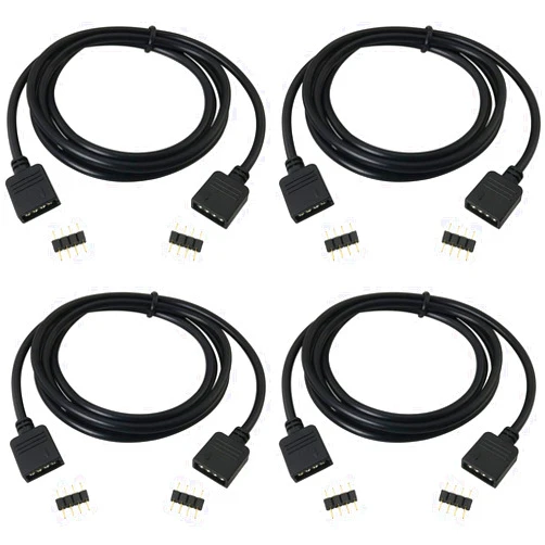 LUORNG 4PCS 4 Pin LED Connector RGB Extension Cable LED Strip Connector Extension Cable Cord Wire for Lamp Strip Conversion RGB LED Light Strip