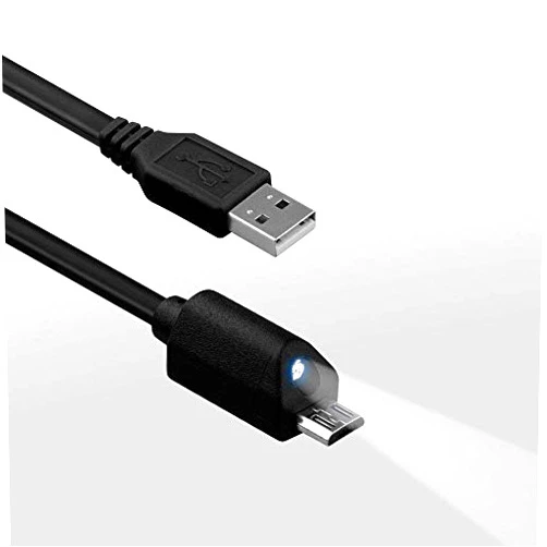 VOLT PLUS TECH Bright LED MicroUSB Cable Works for Samsung Galaxy S5 SM-G900T with Touch Activated LED Light! (5ft)