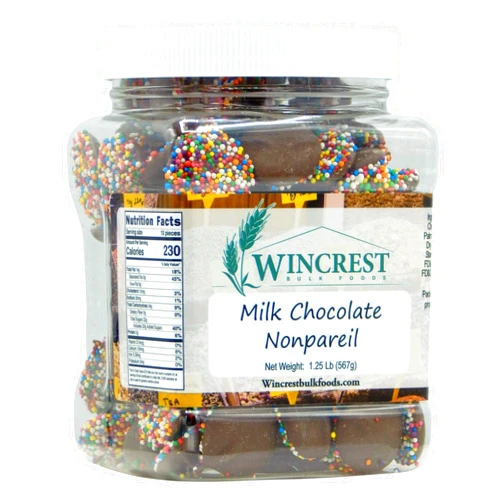 WinCrest Bulk Foods Chocolate Nonpareils - 1.25 Lb (20 Oz) Tub (Milk Chocolate Nonpareil)