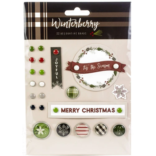 My Mind's Eye MY MINDS EYE, INC. WINTERBERRY BRADS, us:one size