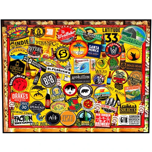 White Mountain Puzzles California Craft Beer - 1000 Piece Jigsaw Puzzle