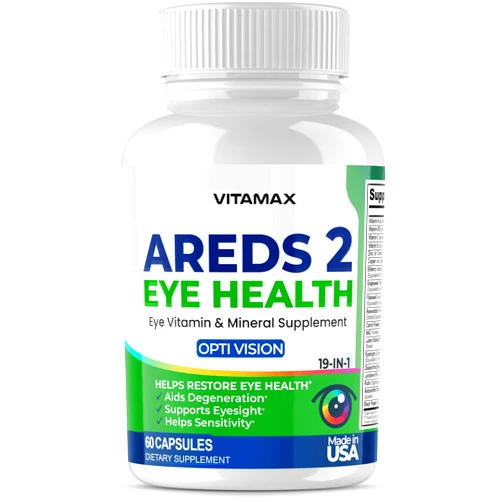 Vitamax AREDS 2 Eye Vitamins - Lutein, Zeaxanthin, Bilberry, Astaxanthin Mineral Vision Supplement - Supports Eye Strain, Dry Eyes, Pressure, and Vision Health - Made in USA (1)