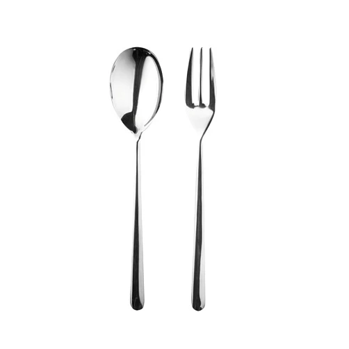 Mepra Linea Serving Set – [2 Piece Set], Stainless-Steel Finish, Dishwasher Safe Cutlery for Fine Dining