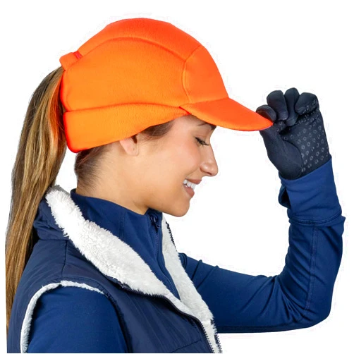TrailHeads Fleece Ponytail Hat for Women – Trailblazer Reflective Winter Hat with Ponytail Hole for Workouts