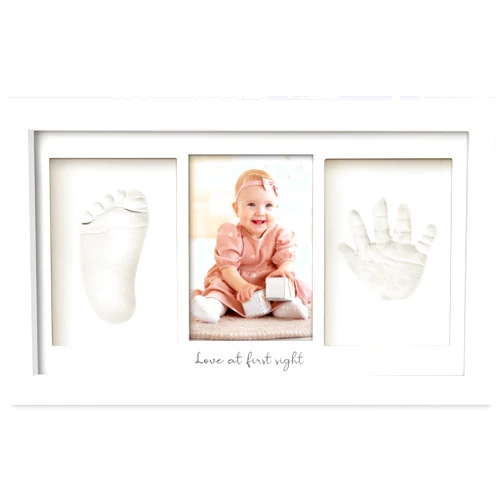 KeaBabies Baby Hand and Footprint Kit - Clay Handprint Keepsake Frame, Newborn Nursery Picture Frame, Personalized New Mom Gifts for Baby Shower & Registry (Alpine White)