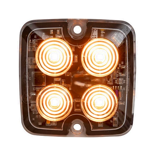 Buyers Products Company Buyers Products 8892140 Class One Ultra Thin Low Profile Square Amber LED Strobe Light, 4 Bright LEDS, 18 Flash Patterns, IPX7 Waterproof, Work Light for Tow Trucks, Service Trucks And Plow Trucks