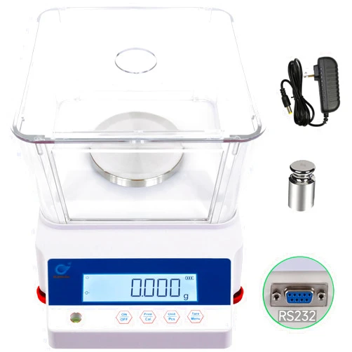 RUISHAN Lab Analytical Balance 500g X 0.001g High Precision Lab Scale Accurate Scientific Laboratory Electronic Scale 1mg Gn Ct Unit Digital Jewelry Weighing Scales with RS232