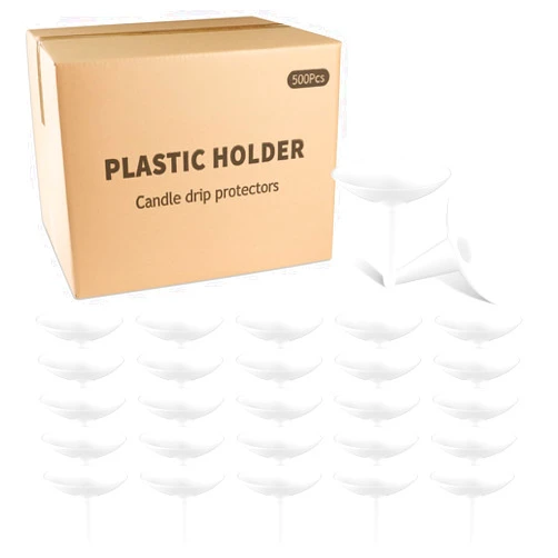 CLTNIKET Set of 500 Candle Drip Protectors - Reusable Wax Catchers for Weddings and Events - White