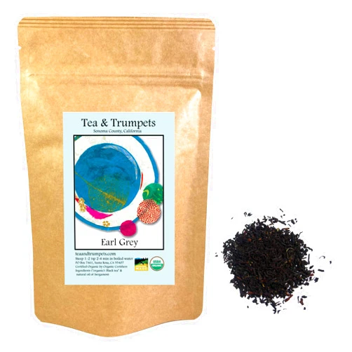 Tea & Trumpets USDA Organic Earl Grey Loose Leaf Back Tea - 4 oz