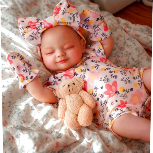 BABESIDE Lifelike Reborn Baby Dolls - Skylar, 17-Inch Real Baby Feeling Realistic-Newborn Sweet Smile Sleeping Dolls Girl Handmade Baby Doll That Looks Real for Kids Age 3 +