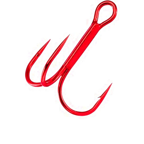 Gamakatsu 47304 Round Bend Treble Hooks (10 Pack), Size 12, Red