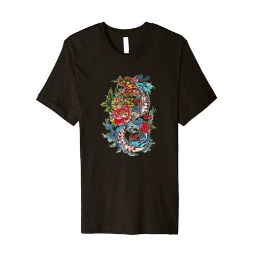 Visit The Dragon Blossom Apparel DRAGON'S BLOSSOM Powerful Graceful Dynamic Vibrant Elegant Premium T-Shirt