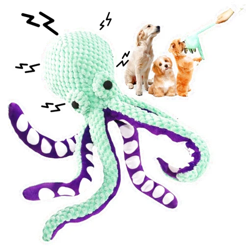 Kaleluv Pawforloves Premium Pet Plush Toy, Premium Pet Plush Octopus, Squeaky Dog Toys for Large Dogs, Plush Dog Toys with Soft Fabric, Pet Toys for Small, Medium, and Large Dogs (Green)