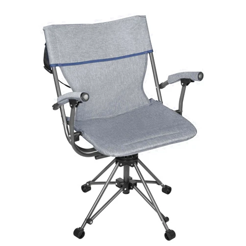 Zenithen Outdoor/Indoor Folding Portable Lawn 360 Swivel Bag Chair with Armrests (Blue Grey)
