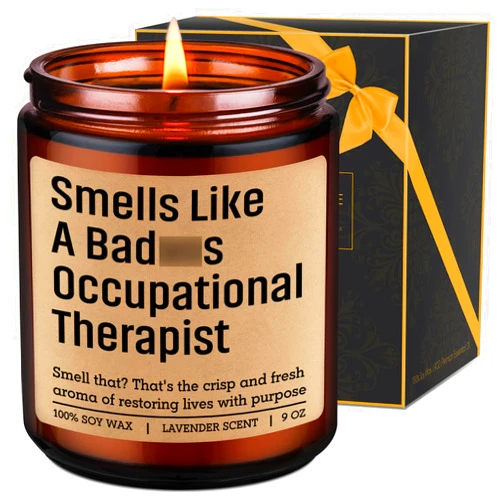 LEADO Candle, Occupational Therapist Gifts - Occupational Therapy Gifts for Women, Men - Funny Appreciation, OT Month, Graduation, Mothers Day, Birthday, OT License Present for School Student, Grad