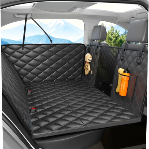 Eamefia Dog Car Seat Cover for Back Seat, Hard Bottom Back Seat Extender for Dogs - Supports 400lbs, 2025 New Waterproof, Scratch Resistant, Anti Slip Portable Dog Hammock,Suitable for Cars, SUVs and Trucks