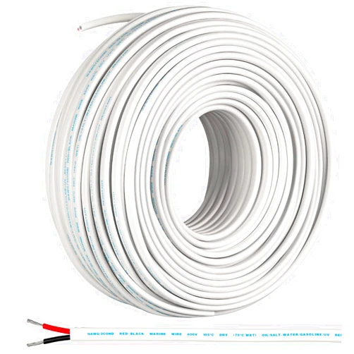 GS Power’s 16 Ga (True American Wire Gauge) AWG Tinned Oxygen Free Copper OFC Duplex 16/2 Dual Conductor AC Marine Boat Battery Wire. Cable Length: 200 FT (50 or 100' Options Available)