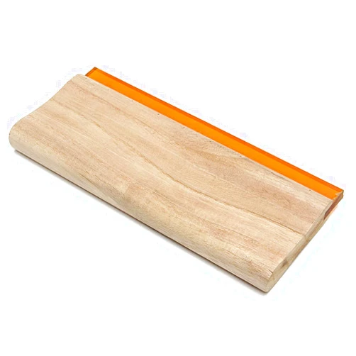 INTBUYING Screen Printing Squeegee Ink Squeegee Wooden Oiliness Scraper 75 Durometer 9.4inches Long 4 inches Wide with Rubber Blade and Wooden Handle