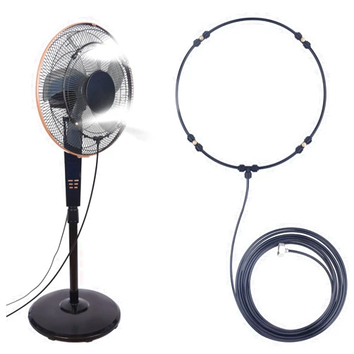 LOHASV9 Fan Misting Kit Water Mister Spray for Cooling Outdoor Mister Fan Misting System with 20FT (6M) Line + 4Metal Mist Nozzles + Brass Adapter(3/4