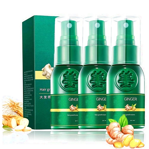 WOLFGROD Hairpandora ShougaGRO Japanese Hair Growth Spray Pro, Now-ShougaGRO Japanese Hair Growth Spray, HyunGang Korea Ginseng Hair Regrowth Serum Spray, Hair Growth Ginger Spray for Men Women (3PCS)